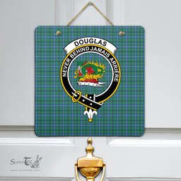 Scottish Douglas Ancient Clan Tartan Door Sign - Crest Classic Scottish Plaid Tartan Plaid