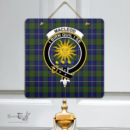 Scottish MacLeod of Harris Modern Clan Tartan Door Sign - Crest Classic Scottish Plaid Tartan Plaid