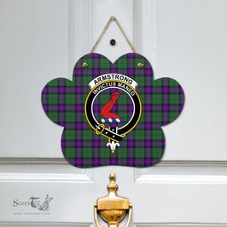 Scottish Armstrong Modern Clan Tartan Door Sign - Crest Classic Scottish Plaid Tartan Plaid