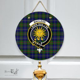 Scottish MacLeod of Harris Modern Clan Tartan Door Sign - Crest Classic Scottish Plaid Tartan Plaid
