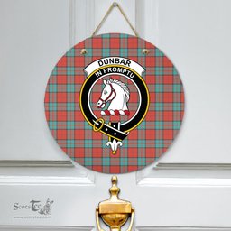 Scottish Dunbar Ancient Clan Tartan Door Sign - Crest Classic Scottish Plaid Tartan Plaid