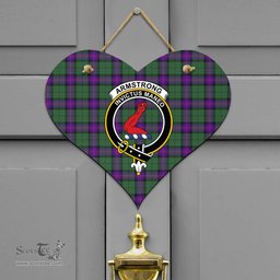 Scottish Armstrong Modern Clan Tartan Door Sign - Crest Classic Scottish Plaid Tartan Plaid