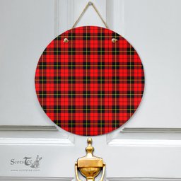 Scottish Wallace Hunting Red Clan Tartan Door Sign - Classic Scottish Plaid Tartan Plaid