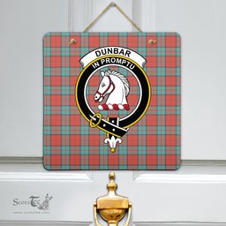 Scottish Dunbar Ancient Clan Tartan Door Sign - Crest Classic Scottish Plaid Tartan Plaid