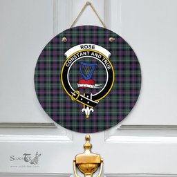 Scottish Rose Hunting Modern Clan Tartan Door Sign - Crest Classic Scottish Plaid Tartan Plaid