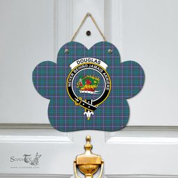 Scottish Douglas Modern Clan Tartan Door Sign - Crest Classic Scottish Plaid Tartan Plaid