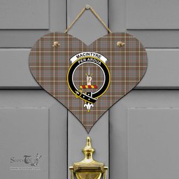 Scottish MacIntyre Hunting Weathered Clan Tartan Door Sign - Crest Classic Scottish Plaid Tartan Plaid