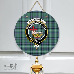 Scottish MacDonald of the Isles Hunting Ancient Clan Tartan Door Sign - Crest Classic Scottish Plaid Tartan Plaid