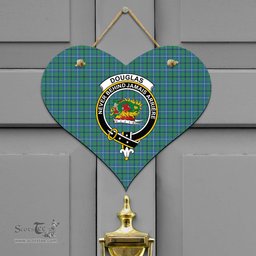 Scottish Douglas Ancient Clan Tartan Door Sign - Crest Classic Scottish Plaid Tartan Plaid