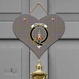 Scottish MacIntyre Ancient Clan Tartan Door Sign - Crest Classic Scottish Plaid Tartan Plaid