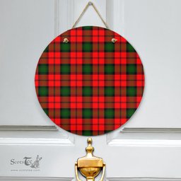 Scottish Kerr Modern Clan Tartan Door Sign - Classic Scottish Plaid Tartan Plaid