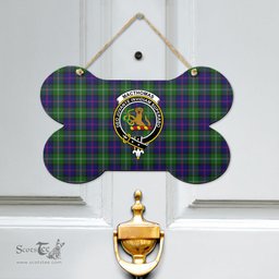 Scottish MacThomas Modern Clan Tartan Door Sign - Crest Classic Scottish Plaid Tartan Plaid