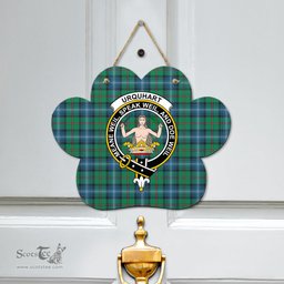 Scottish Urquhart Ancient Clan Tartan Door Sign - Crest Classic Scottish Plaid Tartan Plaid