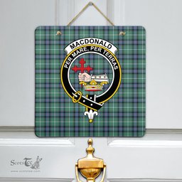 Scottish MacDonald of the Isles Hunting Ancient Clan Tartan Door Sign - Crest Classic Scottish Plaid Tartan Plaid