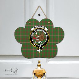 Scottish MacKinnon Hunting Modern Clan Tartan Door Sign - Crest Classic Scottish Plaid Tartan Plaid