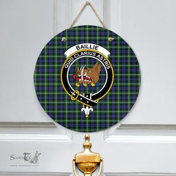Scottish Baillie Modern Clan Tartan Door Sign - Crest Classic Scottish Plaid Tartan Plaid