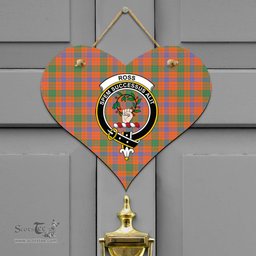 Scottish Ross Ancient Clan Tartan Door Sign - Crest Classic Scottish Plaid Tartan Plaid