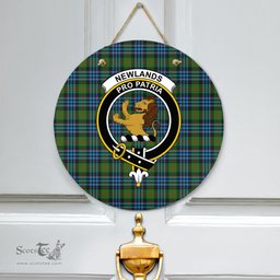 Scottish Newlands of Lauriston Clan Tartan Door Sign - Crest Classic Scottish Plaid Tartan Plaid