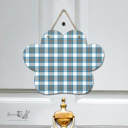 Scottish Stewart Muted Blue Clan Tartan Door Sign - Classic Scottish Plaid Tartan Plaid