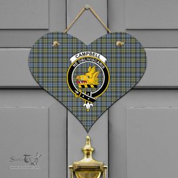 Scottish Campbell Faded Clan Tartan Door Sign - Crest Classic Scottish Plaid Tartan Plaid