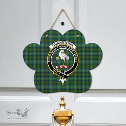 Scottish Cranstoun Clan Tartan Door Sign - Crest Classic Scottish Plaid Tartan Plaid
