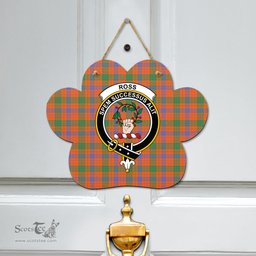 Scottish Ross Ancient Clan Tartan Door Sign - Crest Classic Scottish Plaid Tartan Plaid