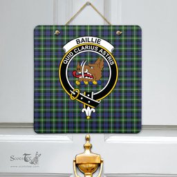 Scottish Baillie Modern Clan Tartan Door Sign - Crest Classic Scottish Plaid Tartan Plaid