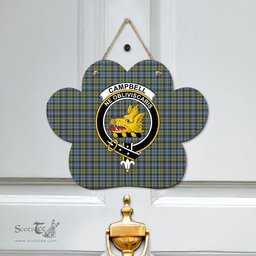 Scottish Campbell Faded Clan Tartan Door Sign - Crest Classic Scottish Plaid Tartan Plaid