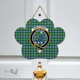 Scottish Arbuthnot Ancient Clan Tartan Door Sign - Crest Classic Scottish Plaid Tartan Plaid