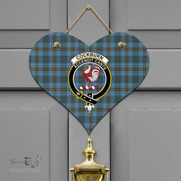 Scottish Cockburn Modern Clan Tartan Door Sign - Crest Classic Scottish Plaid Tartan Plaid