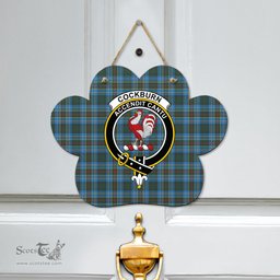 Scottish Cockburn Modern Clan Tartan Door Sign - Crest Classic Scottish Plaid Tartan Plaid