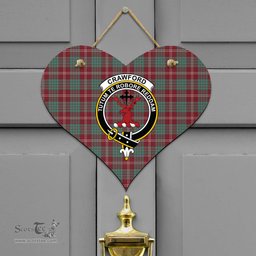 Scottish Crawford Modern Clan Tartan Door Sign - Crest Classic Scottish Plaid Tartan Plaid