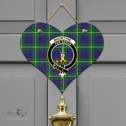Scottish MacIntyre Hunting Modern Clan Tartan Door Sign - Crest Classic Scottish Plaid Tartan Plaid