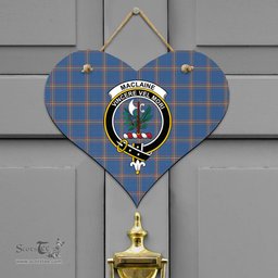 Scottish MacLaine of Loch Buie Hunting Ancient Clan Tartan Door Sign - Crest Classic Scottish Plaid Tartan Plaid