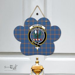 Scottish MacLaine of Loch Buie Hunting Ancient Clan Tartan Door Sign - Crest Classic Scottish Plaid Tartan Plaid