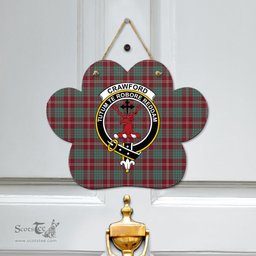Scottish Crawford Modern Clan Tartan Door Sign - Crest Classic Scottish Plaid Tartan Plaid