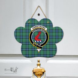 Scottish Armstrong Ancient Clan Tartan Door Sign - Crest Classic Scottish Plaid Tartan Plaid