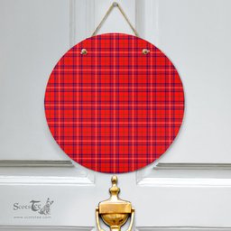 Scottish Rose Modern Clan Tartan Door Sign - Classic Scottish Plaid Tartan Plaid
