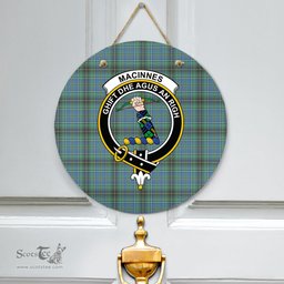 Scottish MacInnes Ancient Clan Tartan Door Sign - Crest Classic Scottish Plaid Tartan Plaid