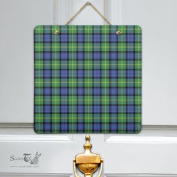 Scottish Gordon Old Ancient Clan Tartan Door Sign - Classic Scottish Plaid Tartan Plaid