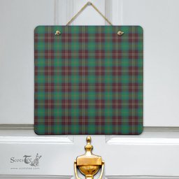 Scottish Chisholm Hunting Ancient Clan Tartan Door Sign - Classic Scottish Plaid Tartan Plaid