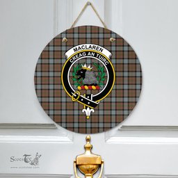 Scottish MacLaren Weathered Clan Tartan Door Sign - Crest Classic Scottish Plaid Tartan Plaid