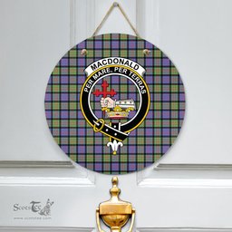 Scottish MacDonald Ancient Clan Tartan Door Sign - Crest Classic Scottish Plaid Tartan Plaid