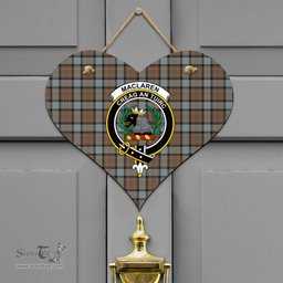 Scottish MacLaren Weathered Clan Tartan Door Sign - Crest Classic Scottish Plaid Tartan Plaid