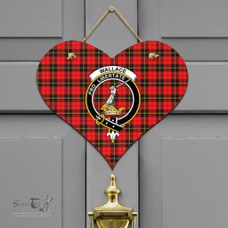 Scottish Wallace Hunting Red Clan Tartan Door Sign - Crest Classic Scottish Plaid Tartan Plaid