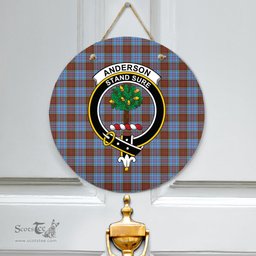 Scottish Anderson Modern Clan Tartan Door Sign - Crest Classic Scottish Plaid Tartan Plaid