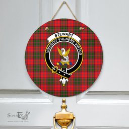 Scottish Stewart of Appin Modern Clan Tartan Door Sign - Crest Classic Scottish Plaid Tartan Plaid