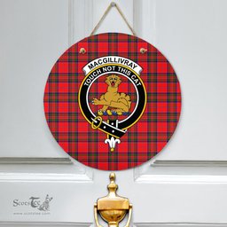 Scottish MacGillivray Modern Clan Tartan Door Sign - Crest Classic Scottish Plaid Tartan Plaid