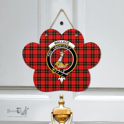 Scottish Wallace Hunting Red Clan Tartan Door Sign - Crest Classic Scottish Plaid Tartan Plaid