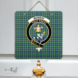 Scottish Murray of Atholl Ancient Clan Tartan Door Sign - Crest Classic Scottish Plaid Tartan Plaid